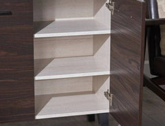 Mid-Century 3-Shelf Faux Wood Cabinet by Christopher Knight Home - Walnut, Oak Sophisticated Style Home with a Gorgeous Two-Door Cabinet