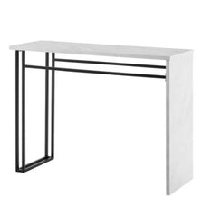 42-inch Modern Metal Leg Entry Table - White Faux Marble