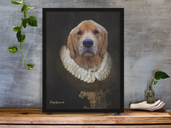 Custom pet portrait, royal pet portrait, christmas gift pet regal, dog portrait, pet loss gift, last minute gift,  framed horizontal poster