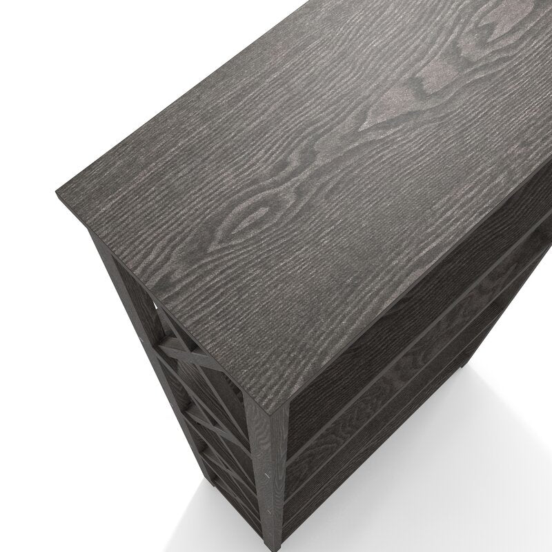 Dark Gray Standard Bookcase Modern Style and Display Space Five Shelves for Displaying Treasured Trinkets, Books, and More