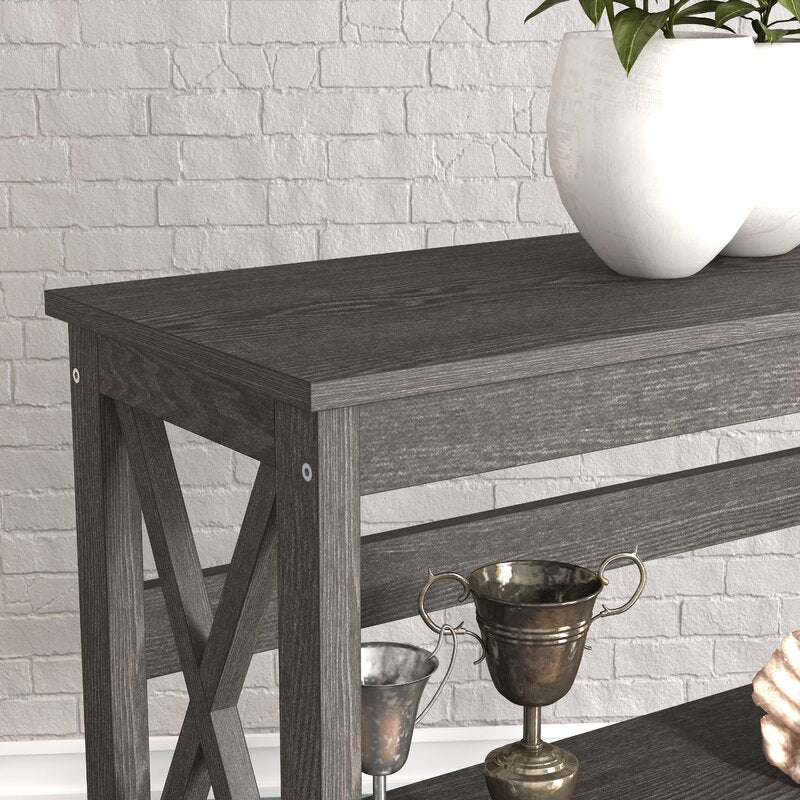 Dark Gray Standard Bookcase Modern Style and Display Space Five Shelves for Displaying Treasured Trinkets, Books, and More