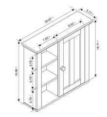 White Engineered Wood Bathroom Single Door Storage Wall Cabinet