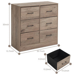 6 Drawer 30.8'' W Standard Solid Wood Dresser Perfect Organize