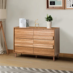 6 Drawer 48'' W Double Dresser Finish to Streamlined Silhouettes Design