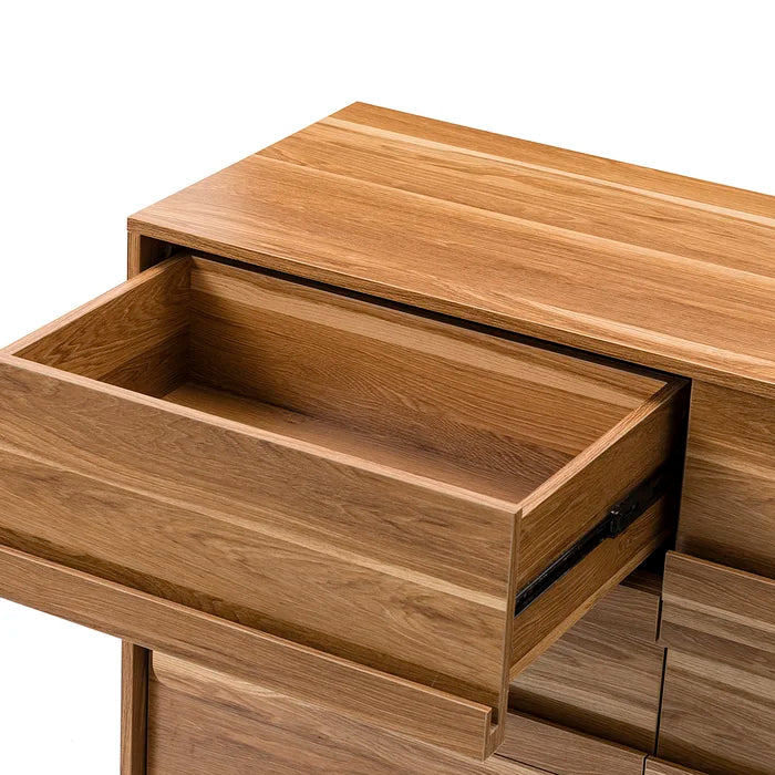 6 Drawer 48'' W Double Dresser Finish to Streamlined Silhouettes Design