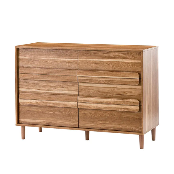6 Drawer 48'' W Double Dresser Finish to Streamlined Silhouettes Design