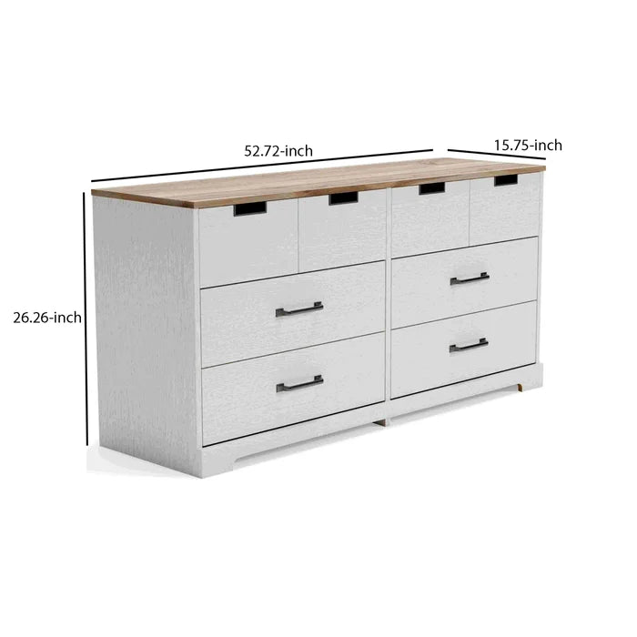 6 Drawer 52.72'' W Solid Wood Double Dresser Perfect Organize