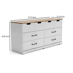 6 Drawer 52.72'' W Solid Wood Double Dresser Perfect Organize