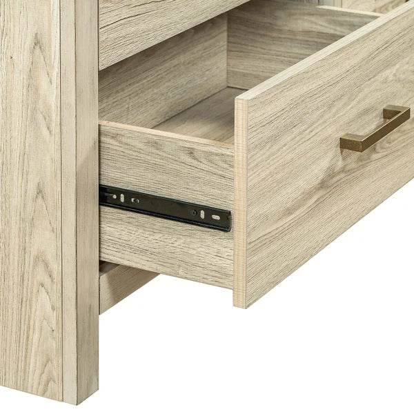 White 6 Drawer 54'' W Solid Wood Double Dresser