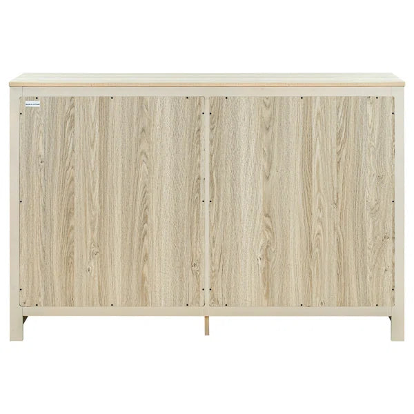 White 6 Drawer 54'' W Solid Wood Double Dresser