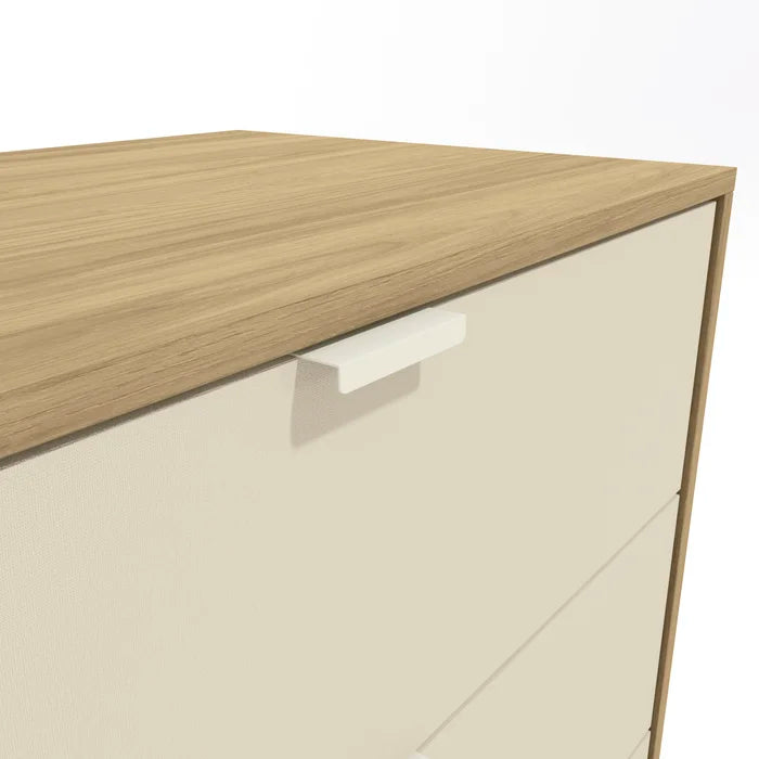 Light Brown/Cream 6 Drawer 57.1'' W Solid Wood Double Dresser