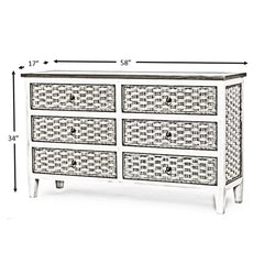 6 Drawer 58'' W Double Dresser Provide Plenty Storage Space Perfect Organize