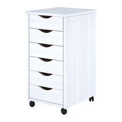 6 Drawer Rolling Storage Chest  Solid Pinewood Piece is Perched Atop Caster Wheels