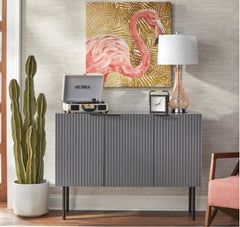 Valen Channel Front Sideboard - Taupe Adjustable Shelf Inside Each Cabinet Makes it Easy to Store Sideboard in your Dining Room or Living Room