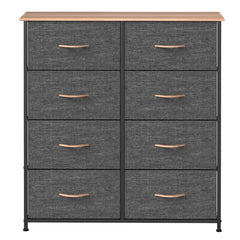 Walnut 8 Drawer 33.7'' W Double Dresser 8 Removable and Foldable Drawers