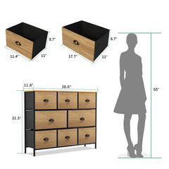 8 Drawer 38.6'' W Dresser 8 Removable and Foldable Drawers Perfect Organize