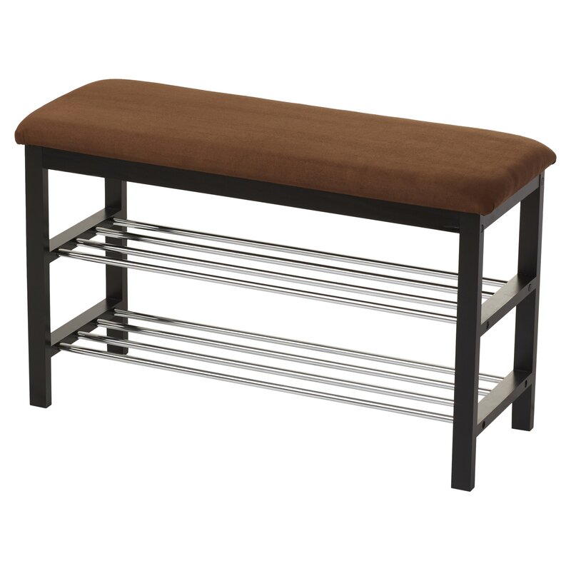 Black / Chocolate 8 Pair Shoe Storage Bench Stylish Home Accent