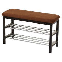 Black / Chocolate 8 Pair Shoe Storage Bench Stylish Home Accent