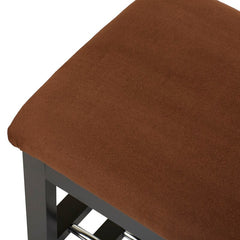 Black / Chocolate 8 Pair Shoe Storage Bench Stylish Home Accent