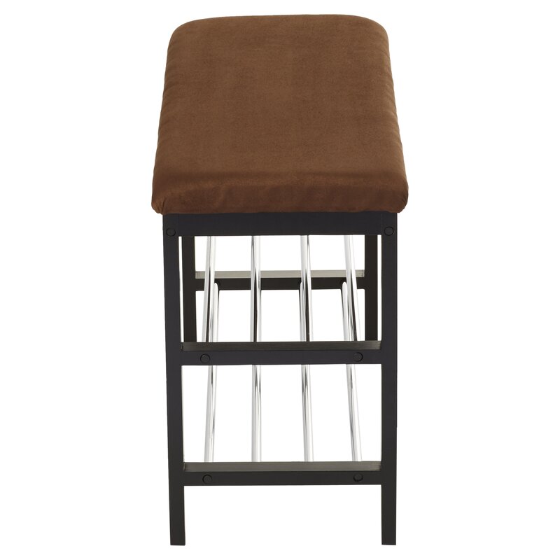 Black / Chocolate 8 Pair Shoe Storage Bench Stylish Home Accent