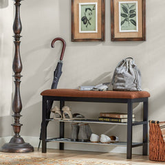 Black / Chocolate 8 Pair Shoe Storage Bench Stylish Home Accent
