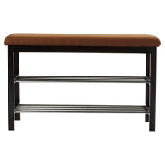 Black / Chocolate 8 Pair Shoe Storage Bench Stylish Home Accent