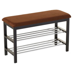 Black / Chocolate 8 Pair Shoe Storage Bench Stylish Home Accent