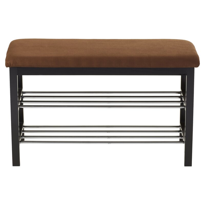 Black / Chocolate 8 Pair Shoe Storage Bench Stylish Home Accent