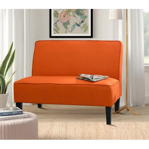 Aalisha 44.4'' Velvet Armless Loveseat Modern Indoor Design