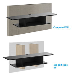 Floating TV Stand for TVs up to 50" 2 Tiers Shelves is Perfect for Router, Set-Top Box, DVD Player, CDs, Remote