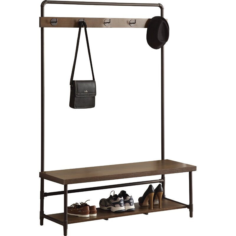 47'' Wide Hall Tree with Shoe Storage Perfect Balance of Clean-Lined, Modern Sophistication and Effortlessly Rustic Perfect for Organize