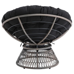 Black 100% Polyester 40'' Wide Tufted Swivel Papasan Chair