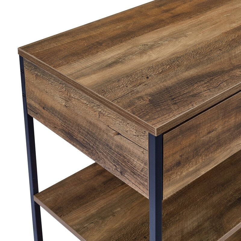 Rustic Oak TV Stand for TVs up to 65" Multi-Use Storage shelf Stage it As An Office Organizer Or Use it As A Living Room