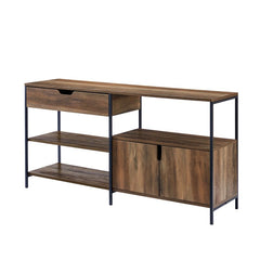 Rustic Oak TV Stand for TVs up to 65" Multi-Use Storage shelf Stage it As An Office Organizer Or Use it As A Living Room