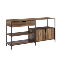 Rustic Oak TV Stand for TVs up to 65" Multi-Use Storage shelf Stage it As An Office Organizer Or Use it As A Living Room
