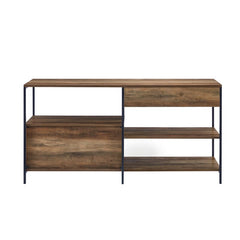 Rustic Oak TV Stand for TVs up to 65" Multi-Use Storage shelf Stage it As An Office Organizer Or Use it As A Living Room