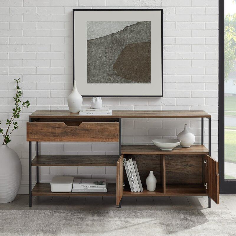 Rustic Oak Aaric TV Stand for TVs up to 65" Modern Sophisticated Kitchen