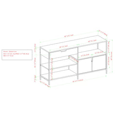 Rustic Oak Aaric TV Stand for TVs up to 65" Multi-Use Storage Shelf Manufactured Wood Metal