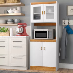 White 72" Kitchen Pantry wo-toned finish manufactured Solid wood Perfect For Organize