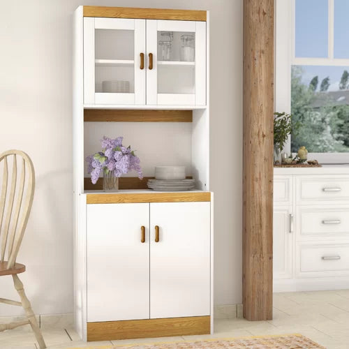 White 72" Kitchen Pantry wo-toned finish manufactured Solid wood Perfect For Organize