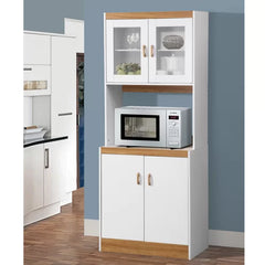 White 72" Kitchen Pantry wo-toned finish manufactured Solid wood Perfect For Organize