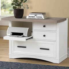 White/Natural Abalone 42'' Wide 3 -Drawer Lateral Filing Cabinet
