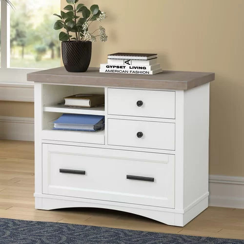 White/Natural Abalone 42'' Wide 3 -Drawer Lateral Filing Cabinet