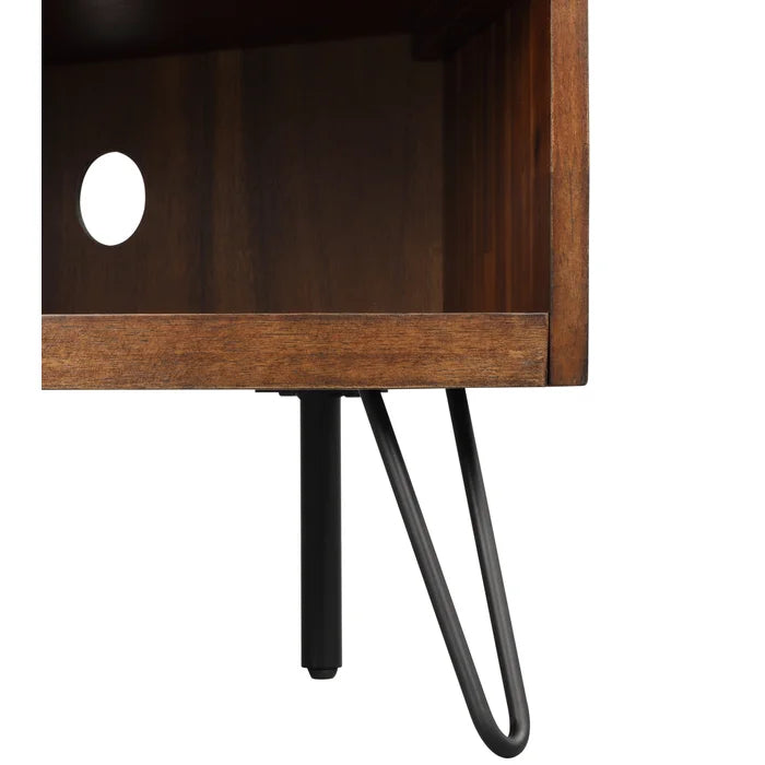 Abarca Solid Wood Corner TV Stand for TVs up to 49" Dark Brown Corner Media