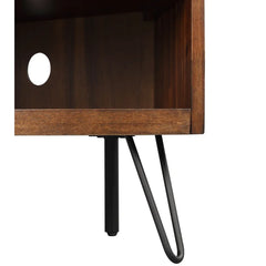 Abarca Solid Wood Corner TV Stand for TVs up to 49" Dark Brown Corner Media