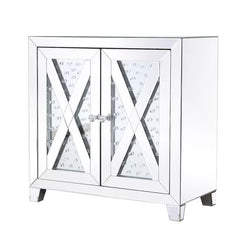 Clear Mirror Abasi 28'' Tall Nightstand Vibrant Floating-Clear Crystal