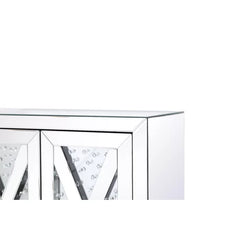Clear Mirror Abasi 28'' Tall Nightstand Vibrant Floating-Clear Crystal
