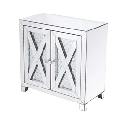 Clear Mirror Abasi 28'' Tall Nightstand Vibrant Floating-Clear Crystal