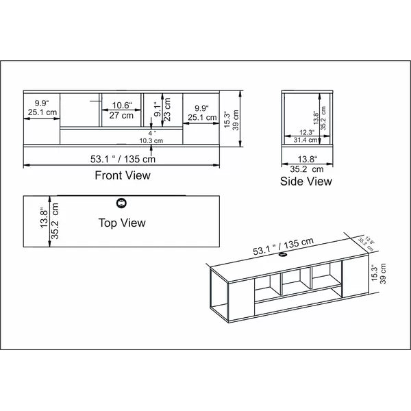 Abbie-James Floating TV Stand for TVs up to 70" with Cable Management