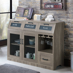 47.2'' Wide 4 Drawer Server Bring Farmhouse Style to your Dining Space Metal Mesh